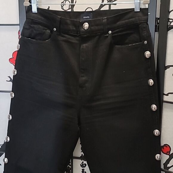 KHAITE Danielle Black Studded High Waist Jeans - Picture 6 of 13